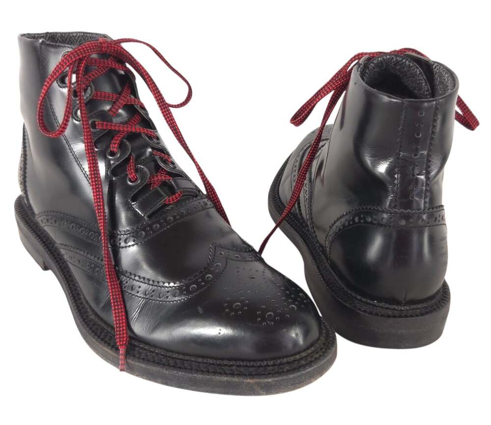Dsquared2 Leather Wingtip Brogue Boots US 9 IT 42 Mens Black Lace Up $950